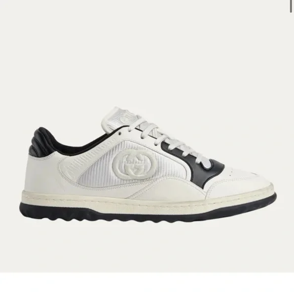 New in box Men’s GUCCI MAC80 Designer Sneakers shoes White black Size 7 Leather - Picture 3 of 10